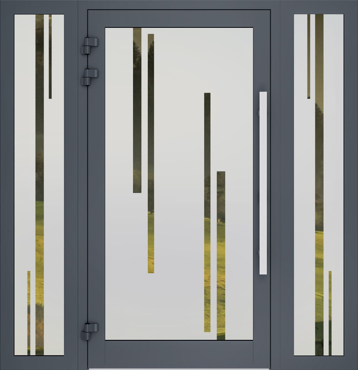 Porte d'entrés vitrés sablée 04