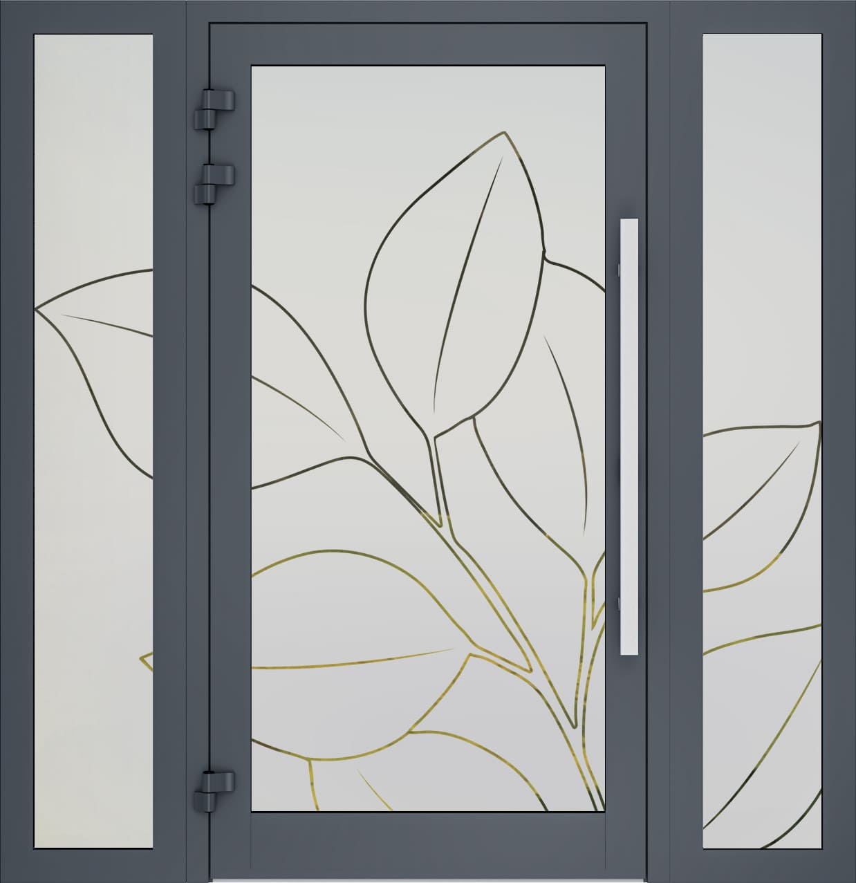 Porte d'entrés vitrés sablée 12