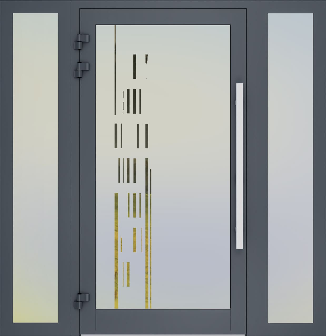 Porte d'entrés vitrés sablée 16